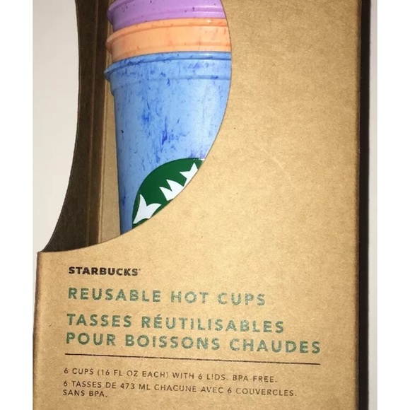 Starbucks Other - Starbucks Reusable marble hot cups with lid set